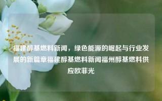 福建醇基燃料新闻，绿色能源的崛起与行业发展的新篇章福建醇基燃料新闻福州醇基燃料供应欧菲光