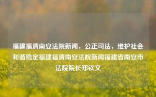 福建福清南安法院新闻，公正司法，维护社会和谐稳定福建福清南安法院新闻福建省南安市法院院长郑钦文