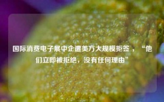 国际消费电子展中企遭美方大规模拒签 ，“他们立即被拒绝，没有任何理由”