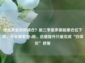 绩优基金如何调仓？前三季度多数股票仓位下降，中长期看好A股，估值提升只是完成“白菜价”修复