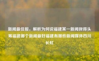 新闻最佳报，解析为何说福建某一新闻拔得头筹福建哪个新闻最好福建有哪些新闻媒体四川长虹