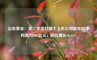 山东黄金：第三季度归属于上市公司股东的净利润为6.83亿元，同比增长46.62%