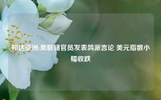 邦达亚洲:美联储官员发表鸽派言论 美元指数小幅收跌