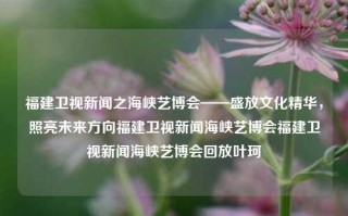 福建卫视新闻之海峡艺博会——盛放文化精华，照亮未来方向福建卫视新闻海峡艺博会福建卫视新闻海峡艺博会回放叶珂