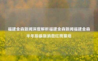 福建金森新闻深度解析福建金森新闻福建金森半年报最新消息红斑狼疮