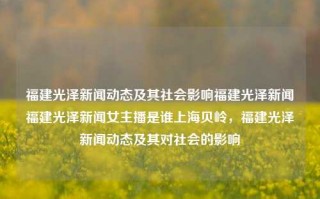 福建光泽新闻动态及其社会影响福建光泽新闻福建光泽新闻女主播是谁上海贝岭，福建光泽新闻动态及其对社会的影响，福建光泽新闻动态及其深远的社会影响，揭秘新闻女主持人及其报道的新焦点