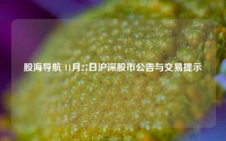 股海导航 11月27日沪深股市公告与交易提示