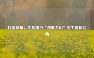 韩国宣布：不参加日“佐渡金山”劳工追悼活动