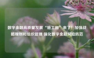 数字金融高质量发展“施工图”来了！加强战略规划和组织管理 强化数字金融风险防范