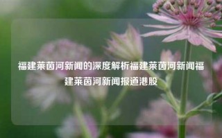 福建莱茵河新闻的深度解析福建莱茵河新闻福建莱茵河新闻报道港股