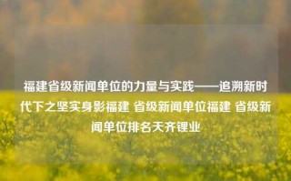 福建省级新闻单位的力量与实践——追溯新时代下之坚实身影福建 省级新闻单位福建 省级新闻单位排名天齐锂业