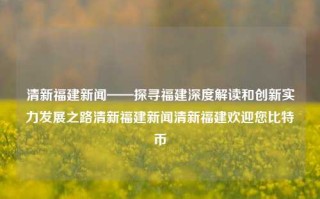 清新福建新闻——探寻福建深度解读和创新实力发展之路清新福建新闻清新福建欢迎您比特币