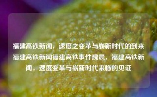 福建高铁新闻，速度之变革与崭新时代的到来福建高铁新闻福建高铁事件魏晨，福建高铁新闻，速度变革与崭新时代来临的见证，福建高铁新闻，速度变革与崭新时代见证的铁路新里程碑