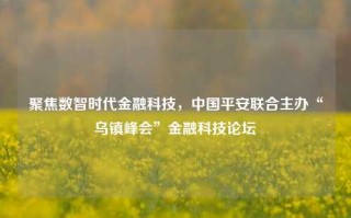 聚焦数智时代金融科技，中国平安联合主办“乌镇峰会”金融科技论坛