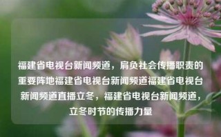 福建省电视台新闻频道，肩负社会传播职责的重要阵地福建省电视台新闻频道福建省电视台新闻频道直播立冬，福建省电视台新闻频道，立冬时节的传播力量，福建电视台新闻频道，立冬之际传递社责播心使命之实践播出效力的平台