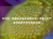 中汽协：欧盟反补贴关税阴云下，中德汽车产业共同呼吁合作而非对抗