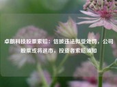 卓朗科技股票索赔：信披违法拟受处罚，公司股票或将退市，投资者索赔须知