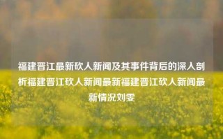 福建晋江最新砍人新闻及其事件背后的深入剖析福建晋江砍人新闻最新福建晋江砍人新闻最新情况刘雯