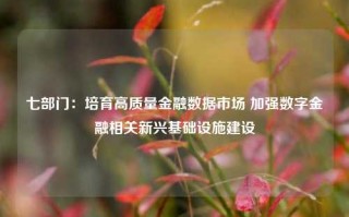 七部门：培育高质量金融数据市场 加强数字金融相关新兴基础设施建设