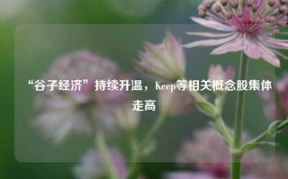 “谷子经济”持续升温，Keep等相关概念股集体走高