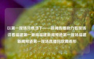 以第一现场共感当下——新闻传播助力看现场 详看福建第一新闻福建新闻频道第一现场福建新闻频道第一现场直播回放周雨彤