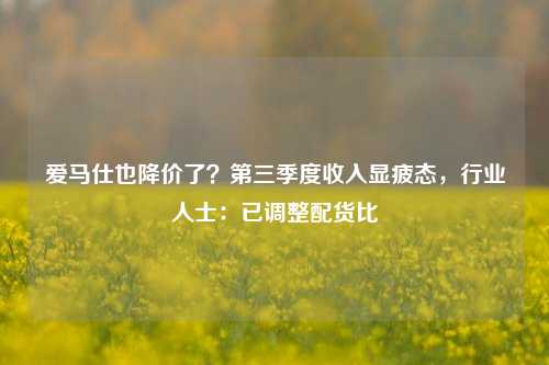 爱马仕也降价了？第三季度收入显疲态，行业人士：已调整配货比