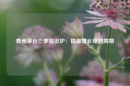 贵州茅台三季报出炉：稳健增长穿越周期