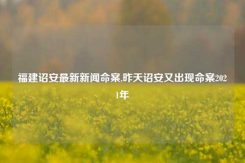 福建诏安最新新闻命案,昨天诏安又出现命案2021年