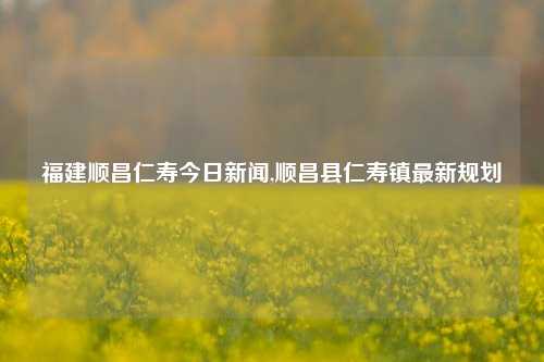 福建顺昌仁寿今日新闻,顺昌县仁寿镇最新规划