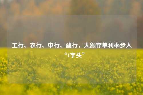 工行、农行、中行、建行，大额存单利率步入“1字头”