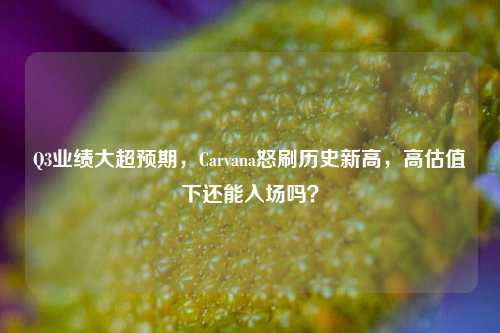 Q3业绩大超预期，Carvana怒刷历史新高，高估值下还能入场吗？