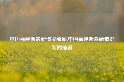 中国福建街最新情况新闻,中国福建街最新情况新闻报道