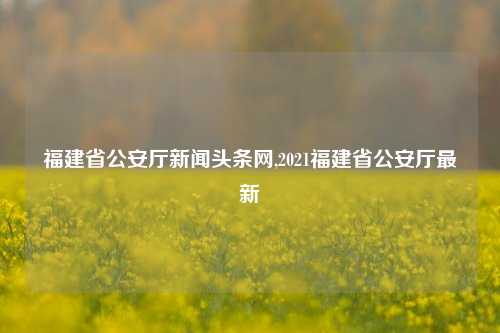 福建省公安厅新闻头条网,2021福建省公安厅最新