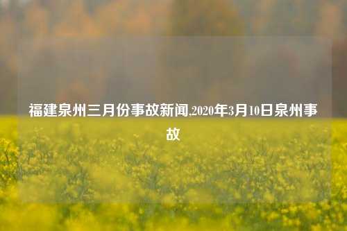 福建泉州三月份事故新闻,2020年3月10日泉州事故