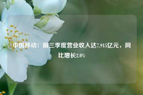 中国移动：前三季度营业收入达7,915亿元，同比增长2.0%