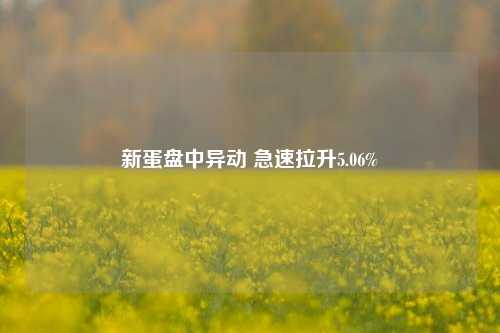 新蛋盘中异动 急速拉升5.06%