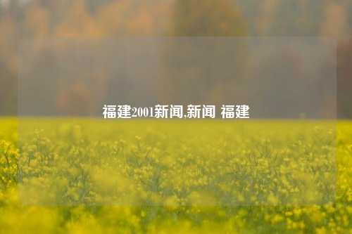 福建2001新闻,新闻 福建