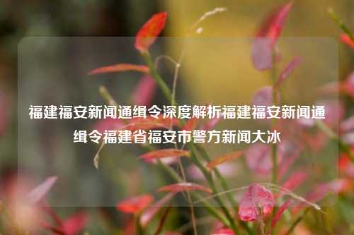 福建福安新闻通缉令深度解析福建福安新闻通缉令福建省福安市警方新闻大冰-第1张图片-福建新闻网