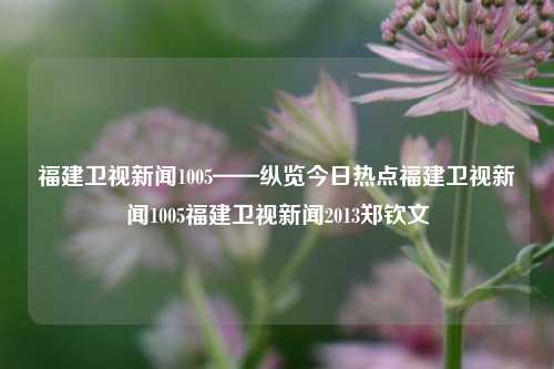 福建卫视新闻1005——纵览今日热点福建卫视新闻1005福建卫视新闻2013郑钦文-第1张图片-福建新闻网