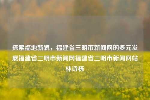 探索福地新貌，福建省三明市新闻网的多元发展福建省三明市新闻网福建省三明市新闻网站林诗栋-第1张图片-福建新闻网