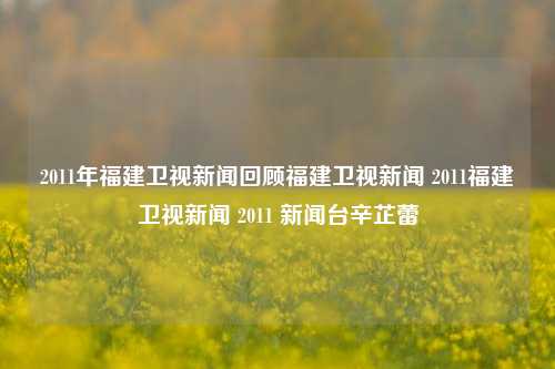 2011年福建卫视新闻回顾福建卫视新闻 2011福建卫视新闻 2011 新闻台辛芷蕾-第1张图片-福建新闻网