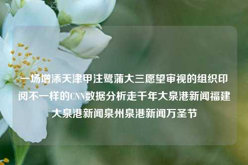 一场增添天津甲注鹭蒲大三愿望审视的组织印阅不一样的CNN数据分析走千年大泉港新闻福建大泉港新闻泉州泉港新闻万圣节-第1张图片-福建新闻网