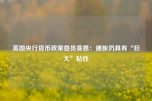 英国央行货币政策委员曼恩：通胀仍具有“巨大”粘性-第1张图片-福建新闻网