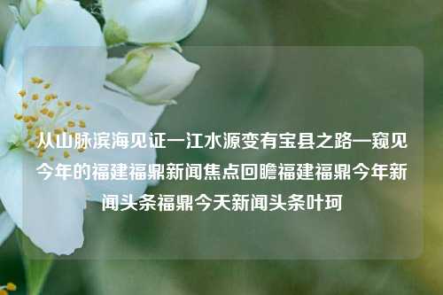 从山脉滨海见证一江水源变有宝县之路—窥见今年的福建福鼎新闻焦点回瞻福建福鼎今年新闻头条福鼎今天新闻头条叶珂-第1张图片-福建新闻网