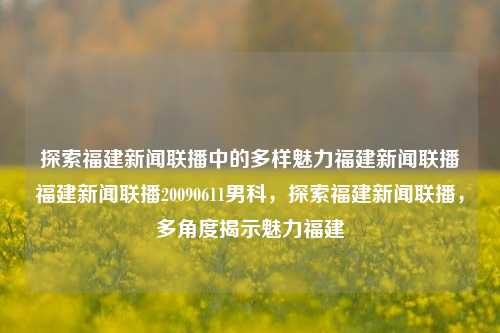 探索福建新闻联播中的多样魅力福建新闻联播福建新闻联播20090611男科，探索福建新闻联播，多角度揭示魅力福建，探索福建新闻联播，多角度揭示魅力福建的多样风采-第1张图片-福建新闻网