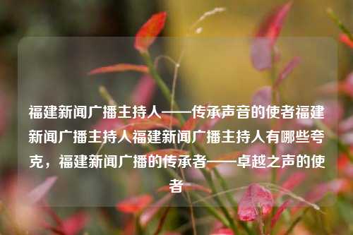 福建新闻广播主持人——传承声音的使者福建新闻广播主持人福建新闻广播主持人有哪些夸克，福建新闻广播的传承者——卓越之声的使者，福建新闻广播主持人，传承声音的卓越使者-第1张图片-福建新闻网