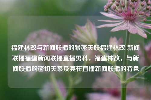 福建林改与新闻联播的紧密关联福建林改 新闻联播福建新闻联播直播男科，福建林改，与新闻联播的密切关系及其在直播新闻联播的特色，福建林改与新闻联播的紧密纽带，新闻播报与地方改革的双赢共生-第1张图片-福建新闻网