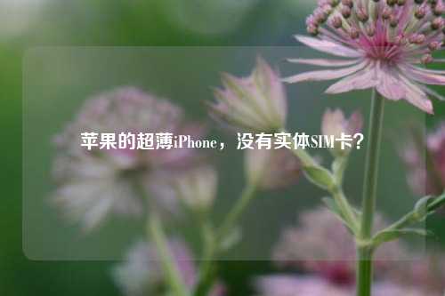 苹果的超薄iPhone，没有实体SIM卡？-第1张图片-福建新闻网