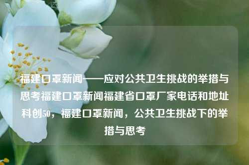 福建口罩新闻——应对公共卫生挑战的举措与思考福建口罩新闻福建省口罩厂家电话和地址科创50，福建口罩新闻，公共卫生挑战下的举措与思考，公共卫生挑战下，福建口罩行业的响应举措及未来思考-第1张图片-福建新闻网