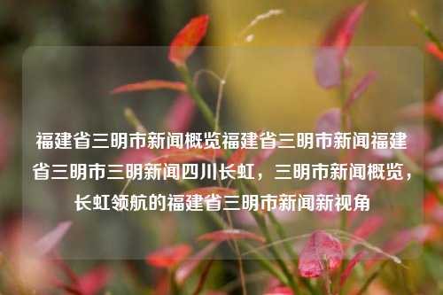 福建省三明市新闻概览福建省三明市新闻福建省三明市三明新闻四川长虹，三明市新闻概览，长虹领航的福建省三明市新闻新视角，福建省三明市新闻概览，长虹领航的新视角-第1张图片-福建新闻网